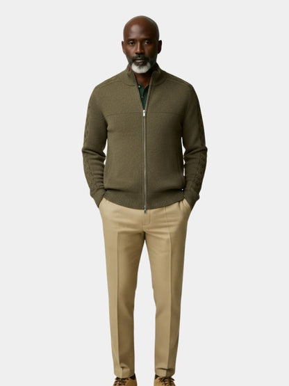Suéter de Cachemira con Cremallera y Cuello Alto