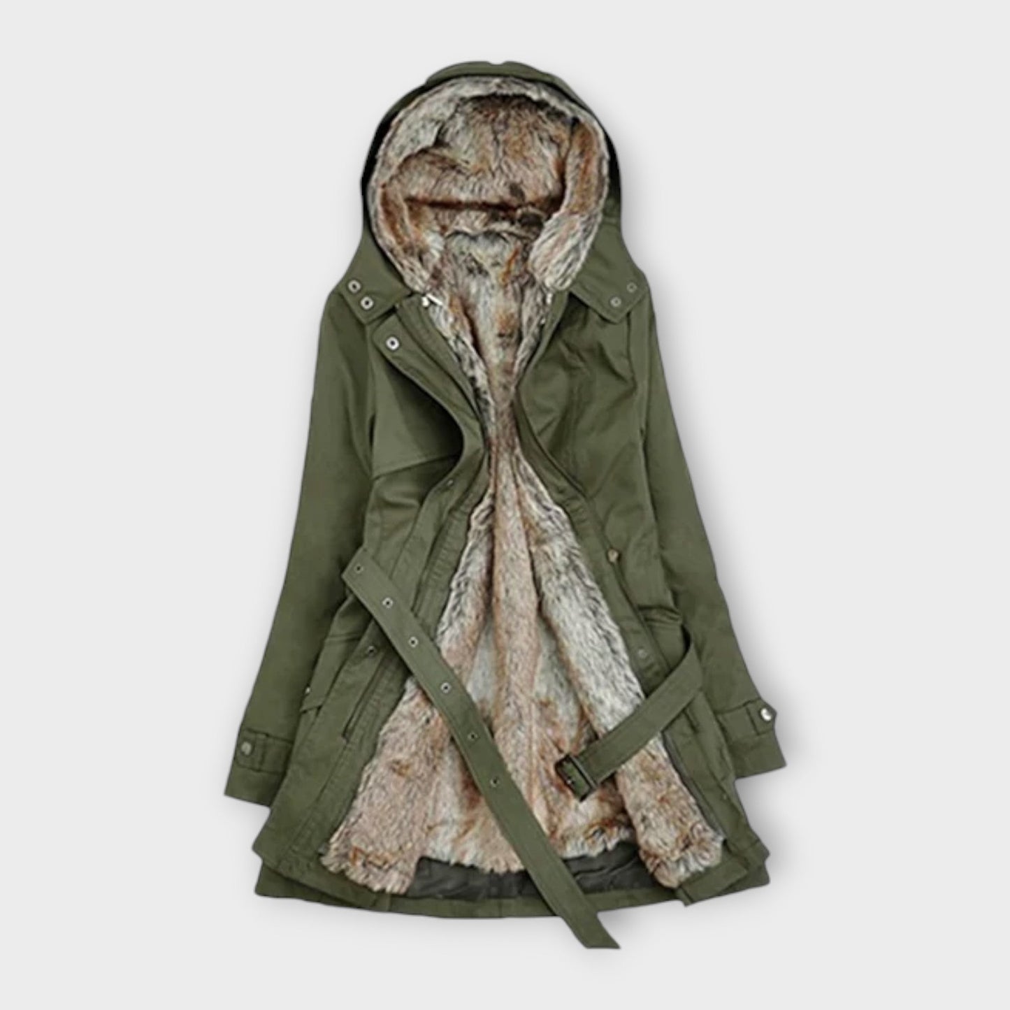 Mikash | Abrigo de Forro de Piel Acogedor