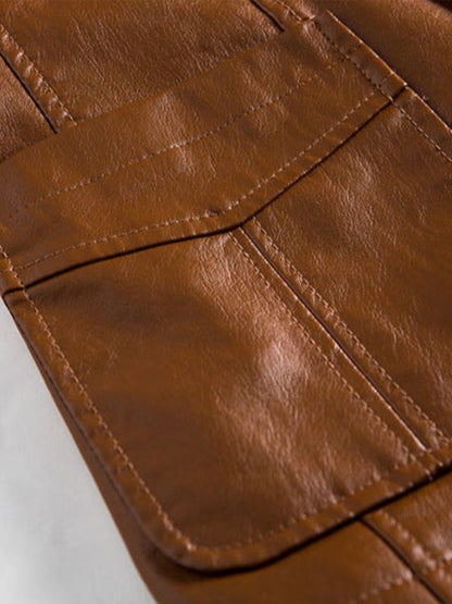 Chaqueta de Cuero Caramelo