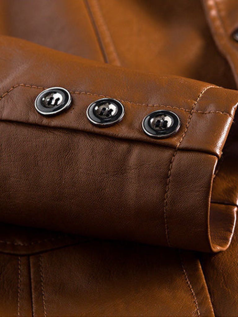 Chaqueta de Cuero Caramelo