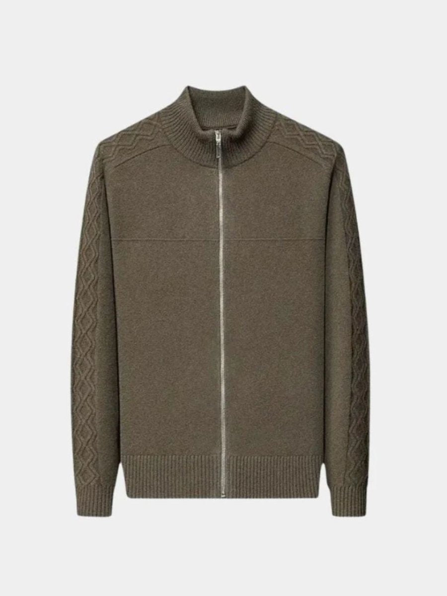 Suéter de Cachemira con Cremallera y Cuello Alto