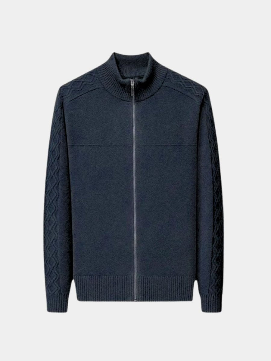 Suéter de Cachemira con Cremallera y Cuello Alto