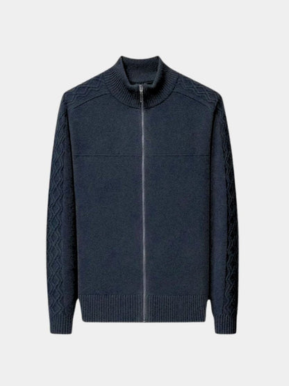 Suéter de Cachemira con Cremallera y Cuello Alto