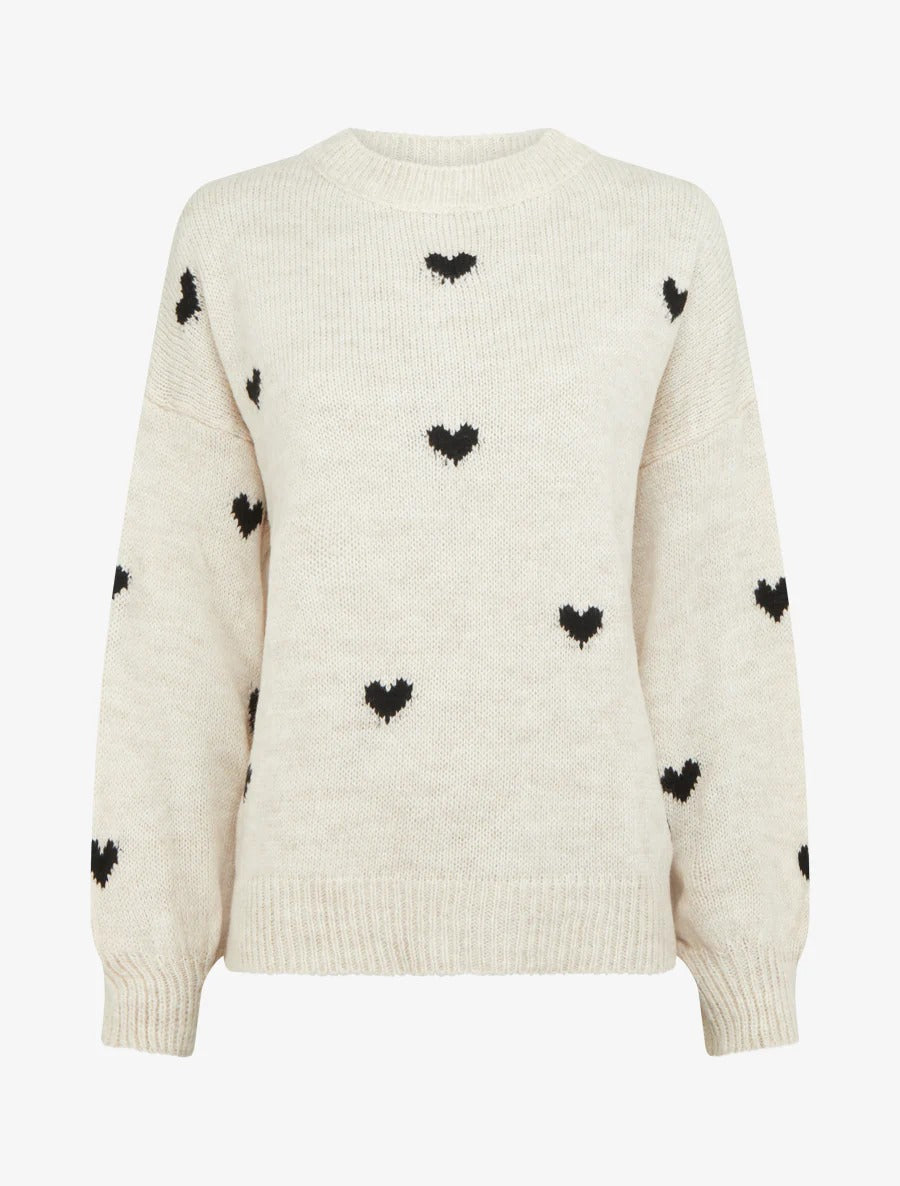 TINA | JERSEY DE PUNTO CON ESTAMPADO DE CORAZONES