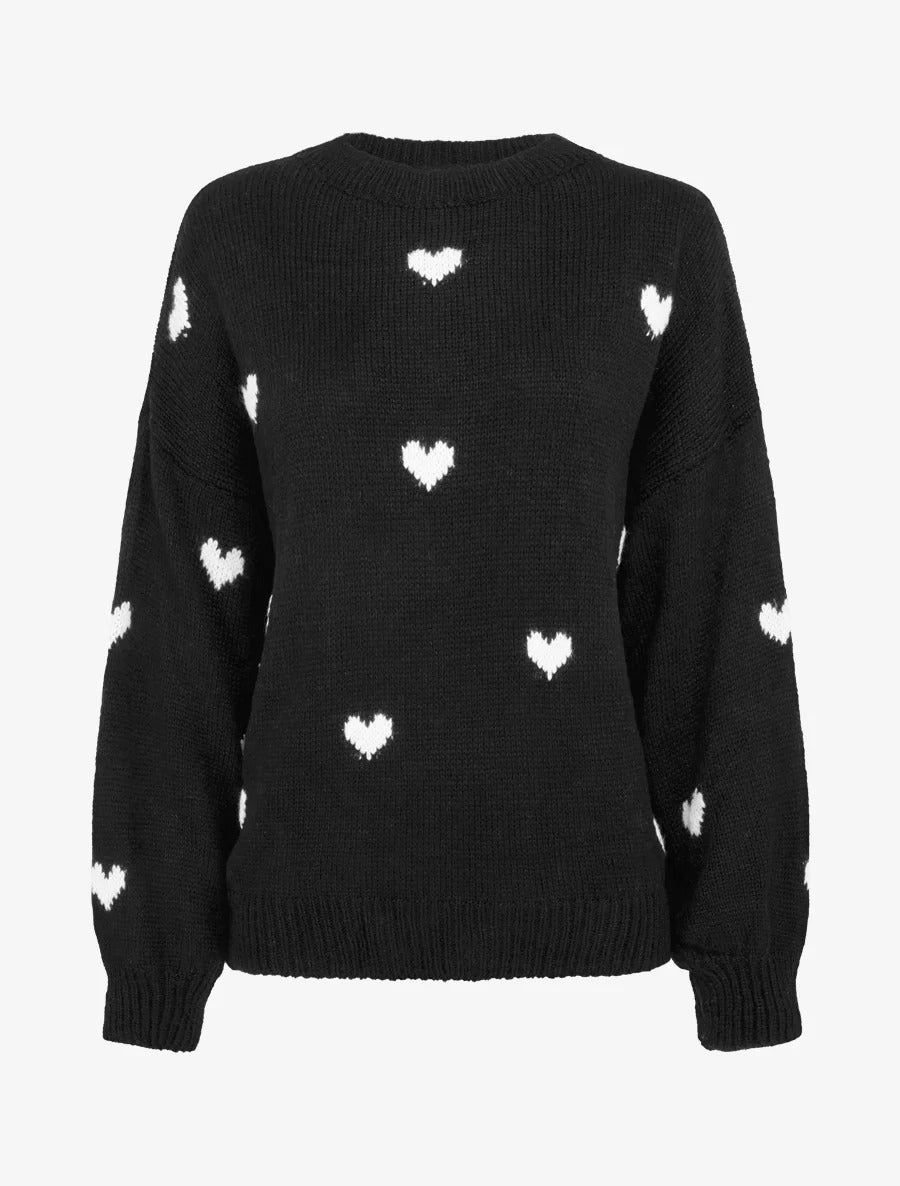 TINA | JERSEY DE PUNTO CON ESTAMPADO DE CORAZONES