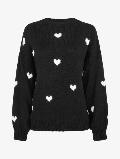 TINA | JERSEY DE PUNTO CON ESTAMPADO DE CORAZONES